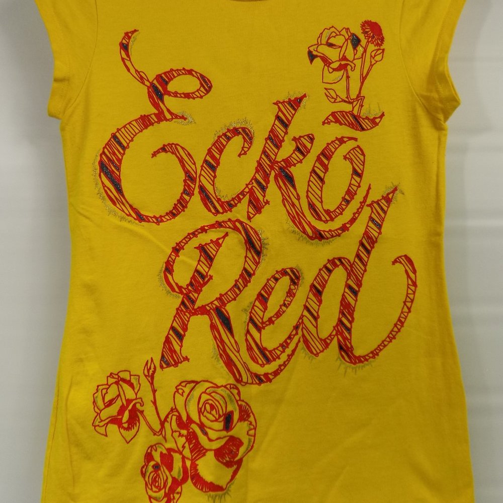 Ecko Red Ladies Embellished T-Shirt Size Medium - Picture 2 of 6